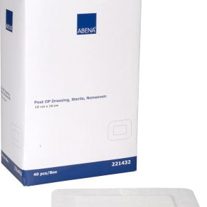 Plasture cu pansament post-operatoriu, ABENA, 10x15 cm, alb, steril