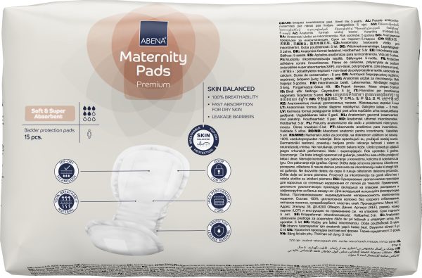 Absorbante pentru incontinenta usoara si pentru perioada postnatala, Maternity Pads , 15 buc, 500 ml - Abena