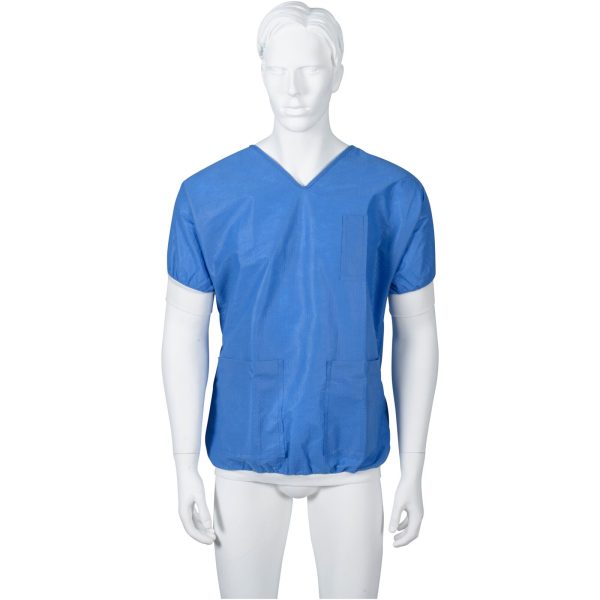 Bluza medicala, SMMMS,extra soft, antistatica, albastra, cu mansete, SoftComfort, ABENA