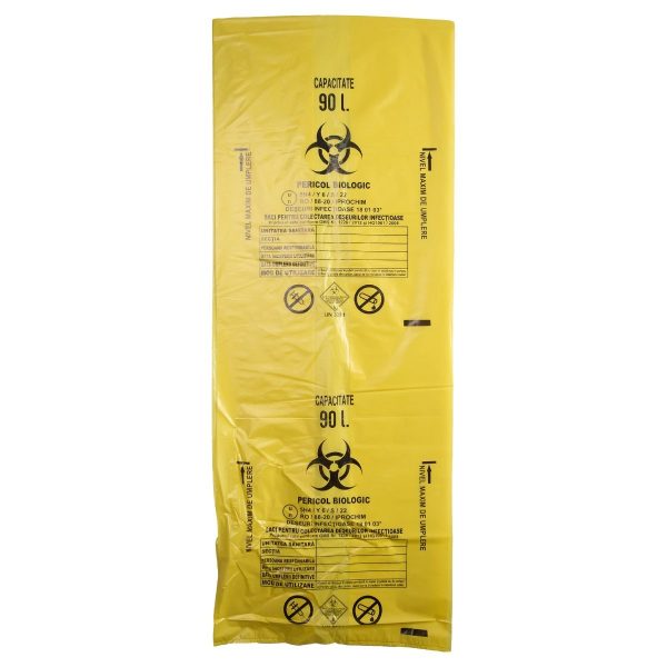 Saci Galbeni BIOHAZARD ADR 90 litri 50 bucati