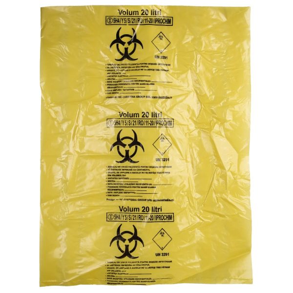 Saci Galbeni BIOHAZARD ADR 20 litri 50 bucati