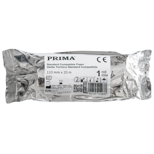 Hârtie termică compatibilă standard – 110 mm x 20 m, pentru ecograf