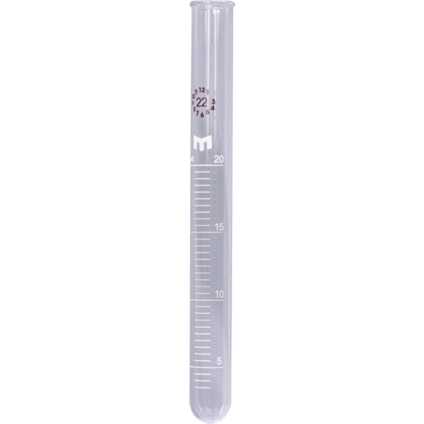 Eprubetă gradată din sticlă fără dop – 20 ml