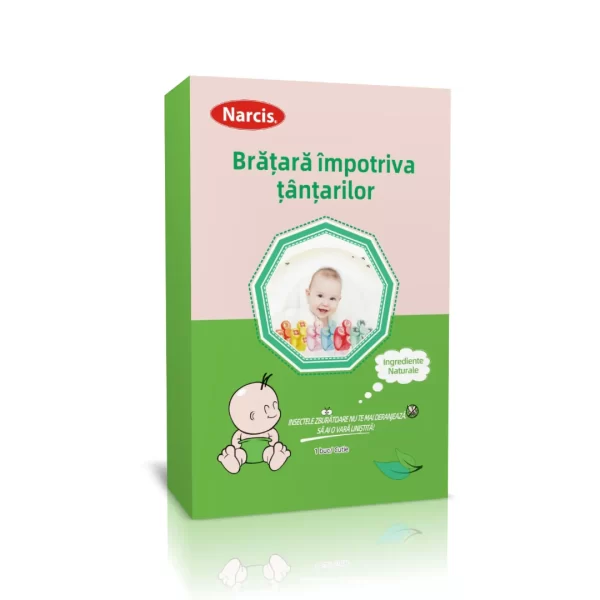 Brățară împotriva țânțarilor NARCIS, cu uleiuri naturale