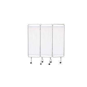 Paravan medical cu 3 secțiuni, cadru aluminiu, perdele lavabile, mobil