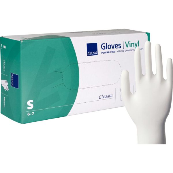 Mănuși examinare vinil ABENA Classic, fără latex, 100 buc
