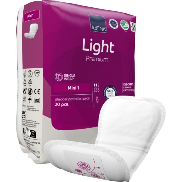Absorbante anatomice ABENA Light MINI 1, 180 ml, 20 buc