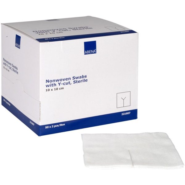Comprese sterile ABENA în formă de Y, 10x10 cm, 4 straturi, 100 buc (50x2)