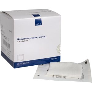 Comprese sterile ABENA, netesute, 7,5x7,5 cm, 4 straturi, 100 buc (50x2), fără latex