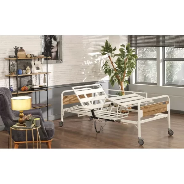 Pat medical electric pentru pacienți – 2 motoare, cu reglaj spătar și suport coapse